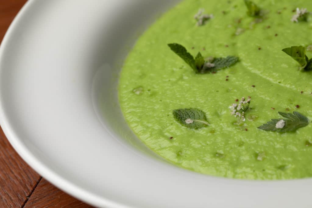 CREAM OF POTATO AND LETTUCE SOUP WITH FRESH HERBS