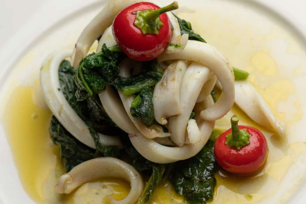 BROCCOLI RABE WITH SQUID 