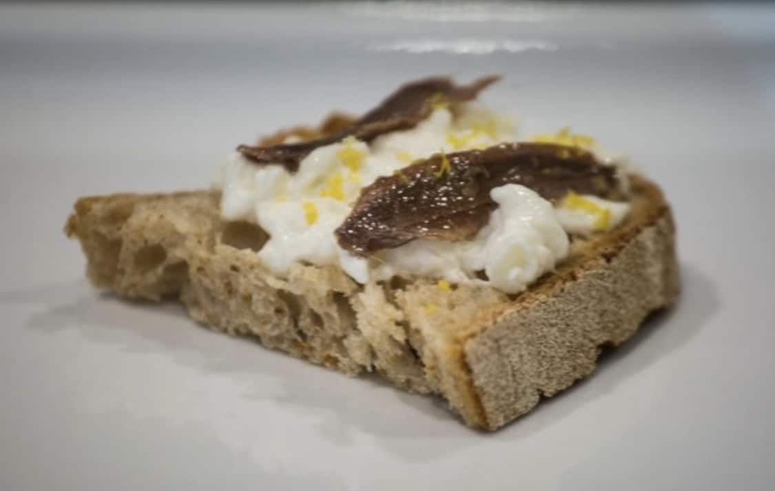 Bruschetta with mozzarella di bufala and Amalfi lemon zest