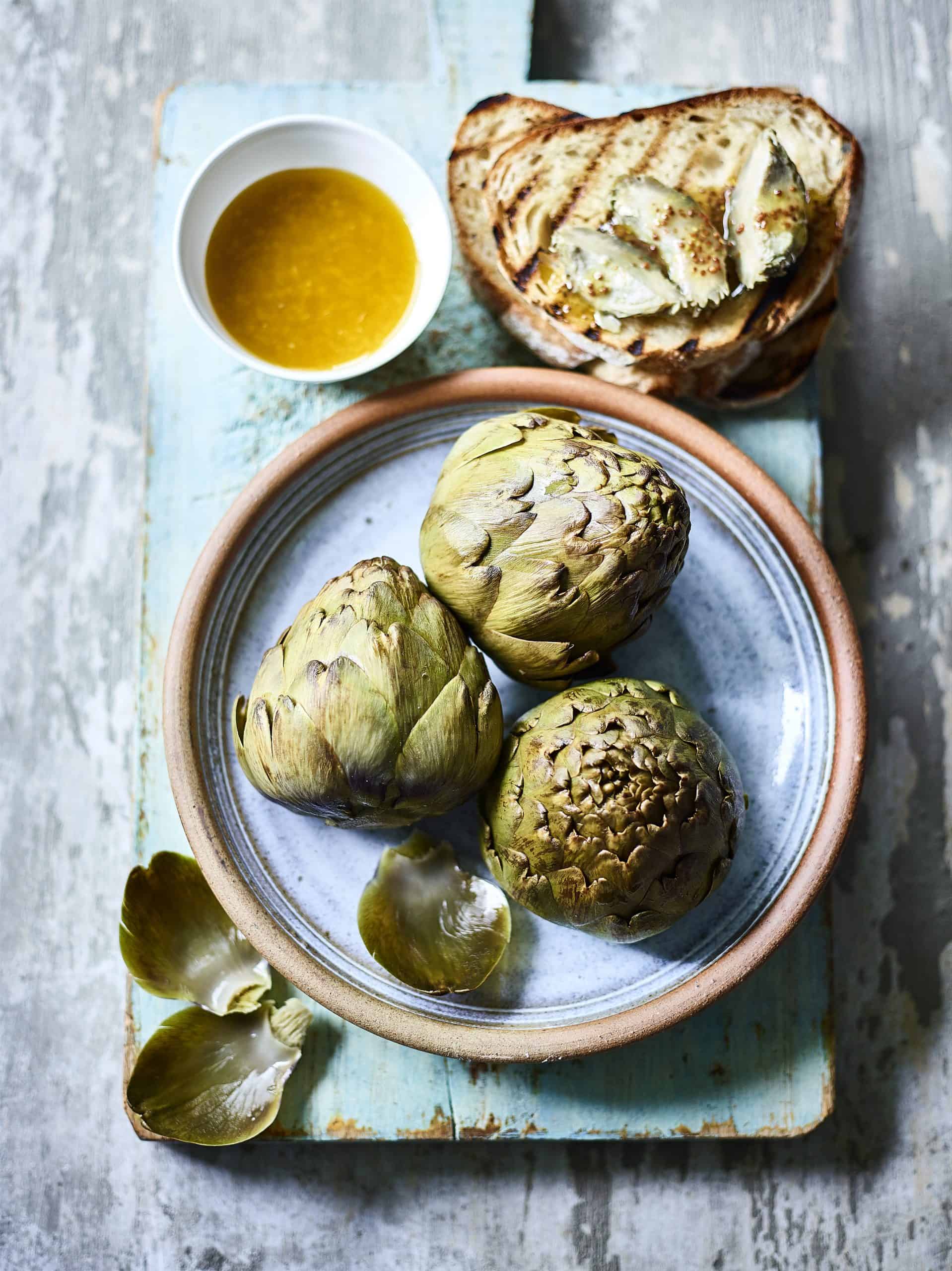 ARTICHOKES WITH HONEY & MUSTARD VINAIGRETTE