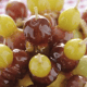 Caramelised grape skewers