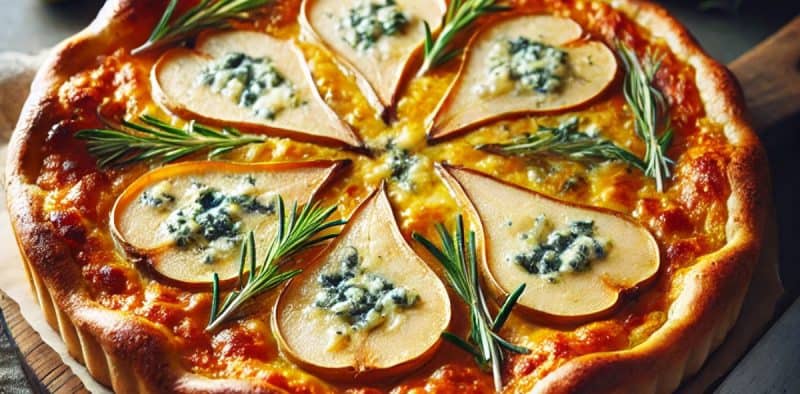 cheese and pear savoury tart