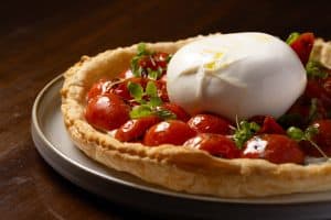 Cherry Tomato and Burrata Tart