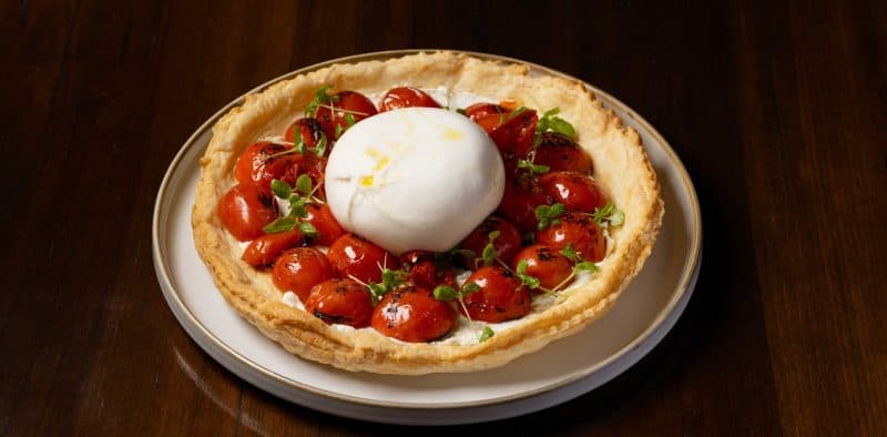 Cherry Tomato and Burrata Tart