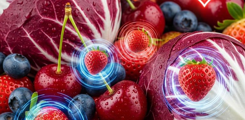 STRAWBERRIES AND CHERRIES TO FIGHT FREE RADICALS, BLUEBERRIES AND RADICCHIO YOUR ALLIES FOR HEART HEALTH